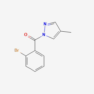 molecular formula C11H9BrN2O B3489271 (2-bromophenyl)(4-methyl-1H-pyrazol-1-yl)methanone 