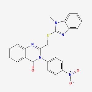 2-{[(1-methyl-1H-benzimidazol-2-yl)thio]methyl}-3-(4-nitrophenyl)-4(3H)-quinazolinone