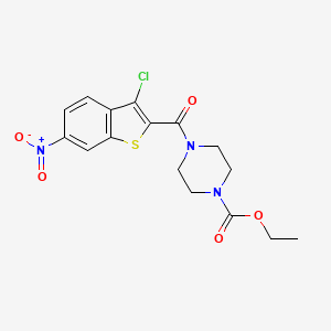 ethyl 4-[(3-chloro-6-nitro-1-benzothien-2-yl)carbonyl]-1-piperazinecarboxylate