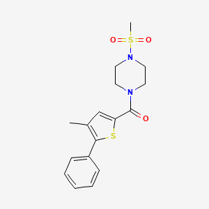 molecular formula C17H20N2O3S2 B3489378 (4-METHYL-5-PHENYL-2-THIENYL)[4-(METHYLSULFONYL)PIPERAZINO]METHANONE 