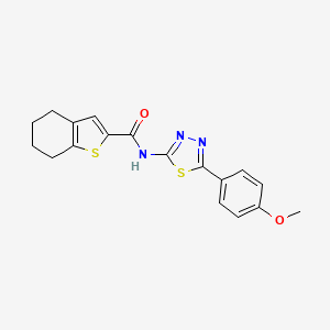 molecular formula C18H17N3O2S2 B3489483 N-[5-(4-methoxyphenyl)-1,3,4-thiadiazol-2-yl]-4,5,6,7-tetrahydro-1-benzothiophene-2-carboxamide 