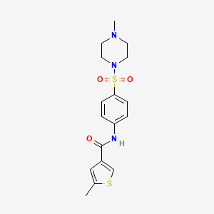 molecular formula C17H21N3O3S2 B3489508 5-methyl-N-{4-[(4-methylpiperazin-1-yl)sulfonyl]phenyl}thiophene-3-carboxamide 