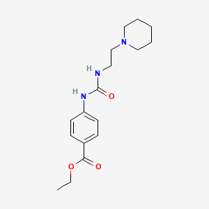 molecular formula C17H25N3O3 B3489514 ETHYL 4-({[(2-PIPERIDINOETHYL)AMINO]CARBONYL}AMINO)BENZOATE 