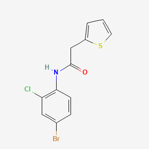 molecular formula C12H9BrClNOS B3489521 N-(4-bromo-2-chlorophenyl)-2-(thiophen-2-yl)acetamide 