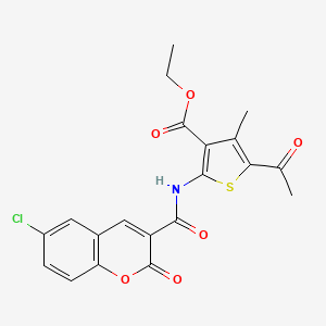 ETHYL 5-ACETYL-2-(6-CHLORO-2-OXO-2H-CHROMENE-3-AMIDO)-4-METHYLTHIOPHENE-3-CARBOXYLATE