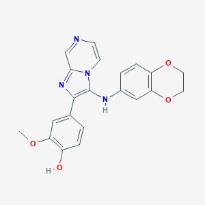 4-[3-(2,3-Dihydro-1,4-benzodioxin-6-ylamino)imidazo[1,2-a]pyrazin-2-yl]-2-methoxyphenol