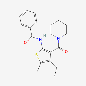 N-[4-ethyl-5-methyl-3-(piperidine-1-carbonyl)thiophen-2-yl]benzamide