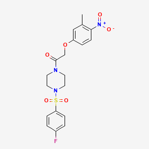 1-{4-[(4-FLUOROPHENYL)SULFONYL]PIPERAZINO}-2-(3-METHYL-4-NITROPHENOXY)-1-ETHANONE