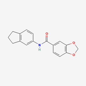 N-(2,3-dihydro-1H-inden-5-yl)-1,3-benzodioxole-5-carboxamide