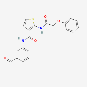 molecular formula C21H18N2O4S B3489749 N-(3-ACETYLPHENYL)-2-(2-PHENOXYACETAMIDO)THIOPHENE-3-CARBOXAMIDE 