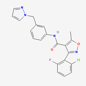 3-(2-chloro-6-fluorophenyl)-5-methyl-N-[3-(1H-pyrazol-1-ylmethyl)phenyl]-4-isoxazolecarboxamide