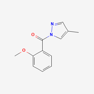 molecular formula C12H12N2O2 B3489848 (2-methoxyphenyl)(4-methyl-1H-pyrazol-1-yl)methanone 