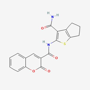 N-[3-(aminocarbonyl)-5,6-dihydro-4H-cyclopenta[b]thien-2-yl]-2-oxo-2H-chromene-3-carboxamide