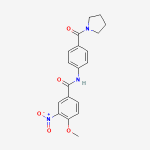 4-methoxy-3-nitro-N-[4-(pyrrolidine-1-carbonyl)phenyl]benzamide