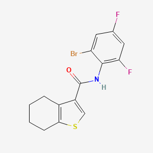 molecular formula C15H12BrF2NOS B3489939 N-(2-bromo-4,6-difluorophenyl)-4,5,6,7-tetrahydro-1-benzothiophene-3-carboxamide 