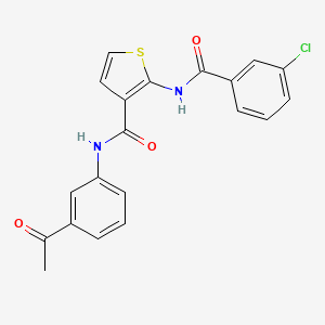 N-(3-ACETYLPHENYL)-2-(3-CHLOROBENZAMIDO)THIOPHENE-3-CARBOXAMIDE