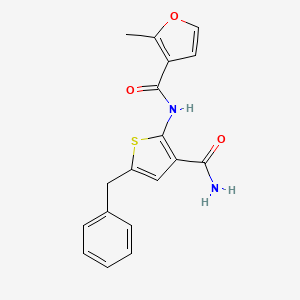 molecular formula C18H16N2O3S B3489998 N-(5-benzyl-3-carbamoylthiophen-2-yl)-2-methylfuran-3-carboxamide 