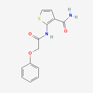 molecular formula C13H12N2O3S B3490034 2-[(2-PHENOXYACETYL)AMINO]-3-THIOPHENECARBOXAMIDE 