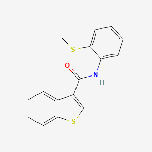 molecular formula C16H13NOS2 B3490050 N-[2-(methylsulfanyl)phenyl]-1-benzothiophene-3-carboxamide 