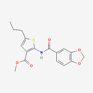 methyl 2-[(1,3-benzodioxol-5-ylcarbonyl)amino]-5-propyl-3-thiophenecarboxylate