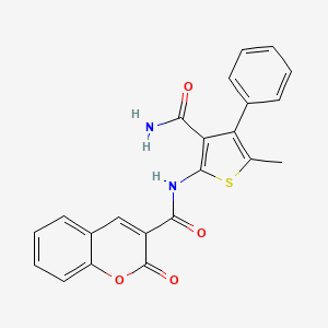 N-(3-carbamoyl-5-methyl-4-phenylthiophen-2-yl)-2-oxo-2H-chromene-3-carboxamide