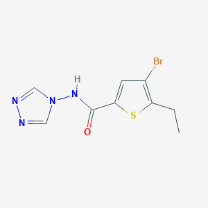 molecular formula C9H9BrN4OS B3490151 4-bromo-5-ethyl-N-4H-1,2,4-triazol-4-yl-2-thiophenecarboxamide 