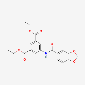 molecular formula C20H19NO7 B3490174 diethyl 5-[(1,3-benzodioxol-5-ylcarbonyl)amino]isophthalate 