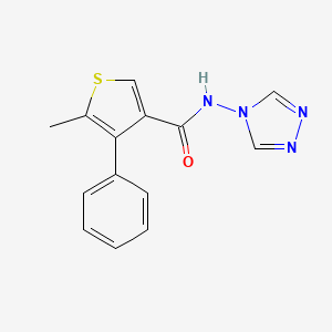 molecular formula C14H12N4OS B3490193 5-methyl-4-phenyl-N-4H-1,2,4-triazol-4-yl-3-thiophenecarboxamide 