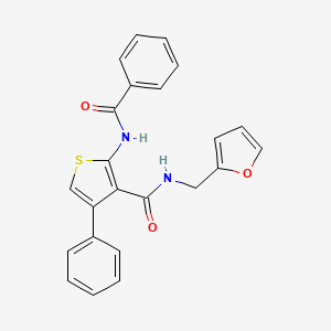 molecular formula C23H18N2O3S B3490205 2-BENZAMIDO-N-[(FURAN-2-YL)METHYL]-4-PHENYLTHIOPHENE-3-CARBOXAMIDE 