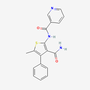 N-(3-carbamoyl-5-methyl-4-phenylthiophen-2-yl)pyridine-3-carboxamide