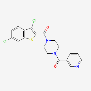 (3,6-DICHLORO-1-BENZOTHIOPHEN-2-YL)[4-(3-PYRIDYLCARBONYL)PIPERAZINO]METHANONE