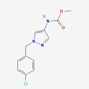 molecular formula C12H12ClN3O2 B3490276 methyl N-[1-[(4-chlorophenyl)methyl]pyrazol-4-yl]carbamate 