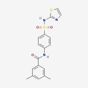 molecular formula C18H17N3O3S2 B3490294 3,5-dimethyl-N-[4-(1,3-thiazol-2-ylsulfamoyl)phenyl]benzamide 