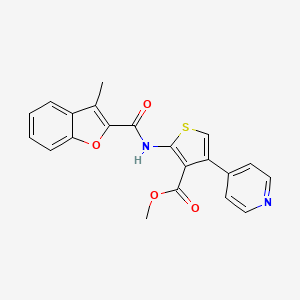 molecular formula C21H16N2O4S B3490317 methyl 2-{[(3-methyl-1-benzofuran-2-yl)carbonyl]amino}-4-(4-pyridinyl)-3-thiophenecarboxylate 