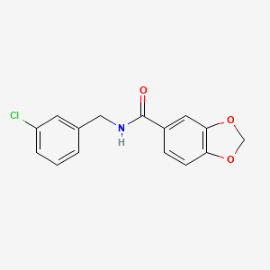 molecular formula C15H12ClNO3 B3490407 N-(3-chlorobenzyl)-1,3-benzodioxole-5-carboxamide 