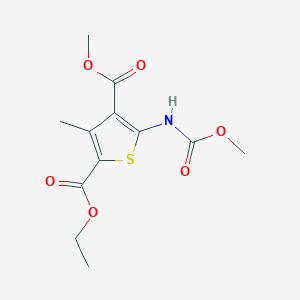 molecular formula C12H15NO6S B3490426 2-ethyl 4-methyl 5-[(methoxycarbonyl)amino]-3-methyl-2,4-thiophenedicarboxylate 