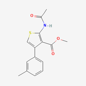 molecular formula C15H15NO3S B3490513 Methyl 2-acetamido-4-(3-methylphenyl)thiophene-3-carboxylate 