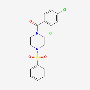 molecular formula C17H16Cl2N2O3S B3490530 (2,4-DICHLOROPHENYL)[4-(PHENYLSULFONYL)PIPERAZINO]METHANONE 