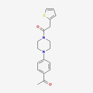 molecular formula C18H20N2O2S B3490598 1-[4-(4-ACETYLPHENYL)PIPERAZINO]-2-(2-THIENYL)-1-ETHANONE 