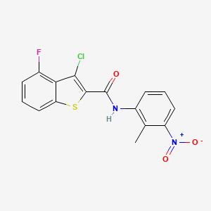 molecular formula C16H10ClFN2O3S B3490614 3-chloro-4-fluoro-N-(2-methyl-3-nitrophenyl)-1-benzothiophene-2-carboxamide 