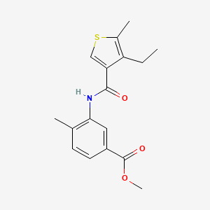 molecular formula C17H19NO3S B3490624 methyl 3-{[(4-ethyl-5-methyl-3-thienyl)carbonyl]amino}-4-methylbenzoate 