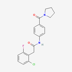 molecular formula C19H18ClFN2O2 B3490655 2-(2-chloro-6-fluorophenyl)-N-[4-(pyrrolidine-1-carbonyl)phenyl]acetamide CAS No. 777875-16-8