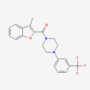 molecular formula C21H19F3N2O2 B3490678 (3-METHYL-1-BENZOFURAN-2-YL){4-[3-(TRIFLUOROMETHYL)PHENYL]PIPERAZINO}METHANONE 