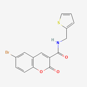 molecular formula C15H10BrNO3S B3490680 6-bromo-2-oxo-N~3~-(2-thienylmethyl)-2H-chromene-3-carboxamide 