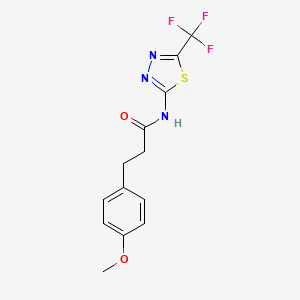 molecular formula C13H12F3N3O2S B3490685 3-(4-methoxyphenyl)-N-[5-(trifluoromethyl)-1,3,4-thiadiazol-2-yl]propanamide 