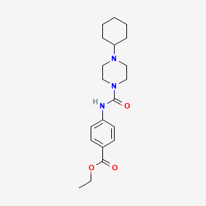 ETHYL 4-{[(4-CYCLOHEXYLPIPERAZINO)CARBONYL]AMINO}BENZOATE