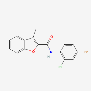 molecular formula C16H11BrClNO2 B3490764 N-(4-bromo-2-chlorophenyl)-3-methyl-1-benzofuran-2-carboxamide 