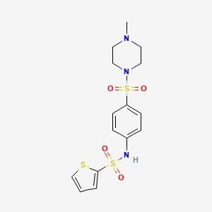 molecular formula C15H19N3O4S3 B3490783 N-{4-[(4-methylpiperazin-1-yl)sulfonyl]phenyl}thiophene-2-sulfonamide 