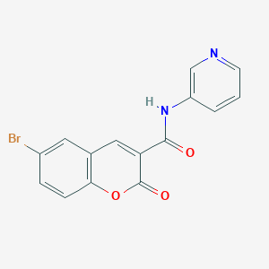 molecular formula C15H9BrN2O3 B3490873 6-bromo-2-oxo-N-(pyridin-3-yl)-2H-chromene-3-carboxamide 