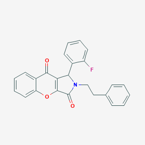 molecular formula C25H18FNO3 B349088 1-(2-Fluorophenyl)-2-(2-phenylethyl)-1,2-dihydrochromeno[2,3-c]pyrrole-3,9-dione CAS No. 632305-30-7